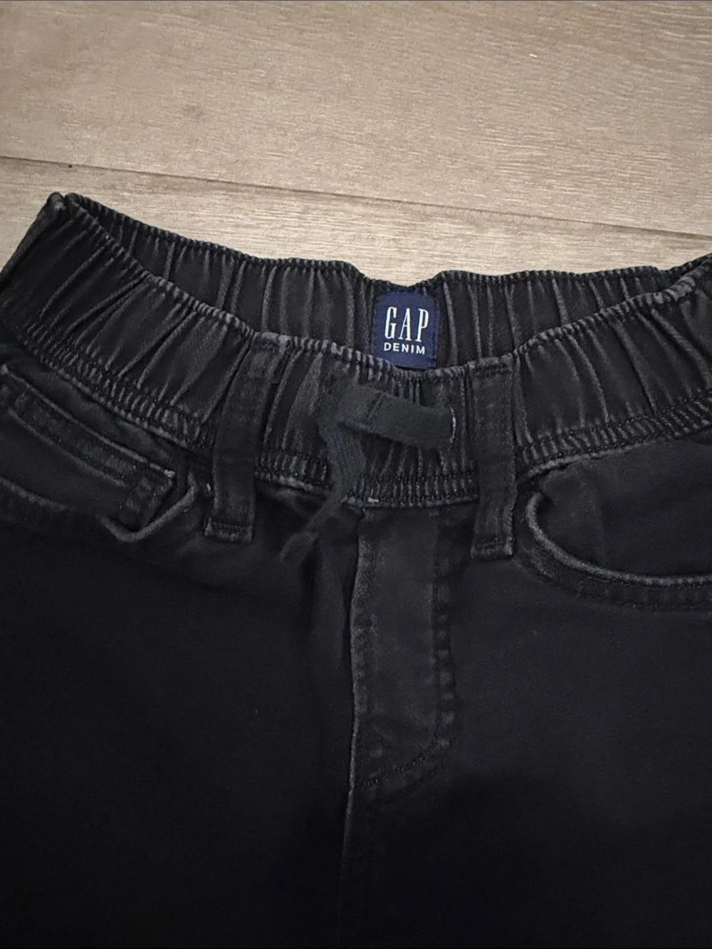 GAP Kids Black Elastic-Waist Denim Jeans